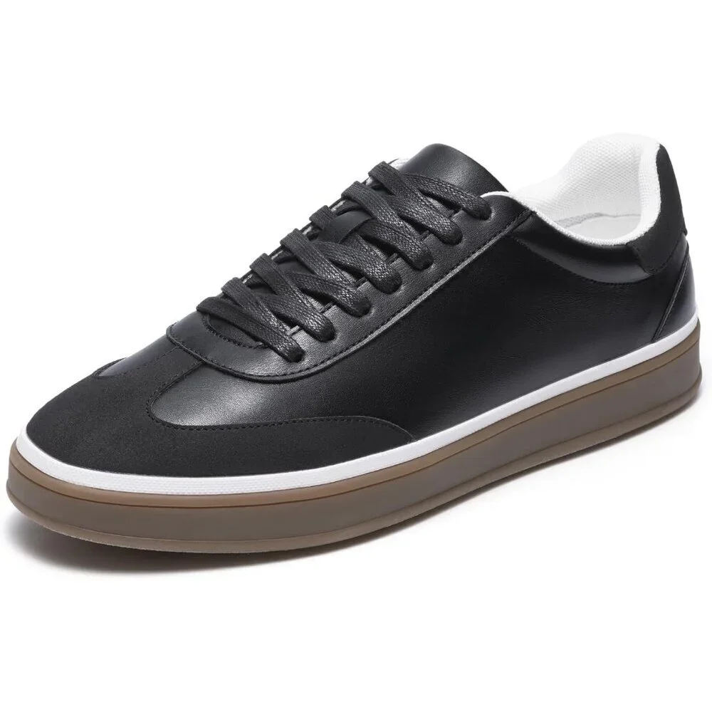 Men's Black Faux Suede Fashion Sneakers Comfortable Dress Business Casual Shoes